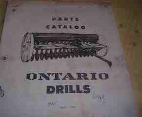 Ontario drill parts catalog xeroxed copy for 1950 