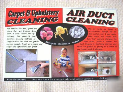 Postcards for marketing carpet & air duct cleaning