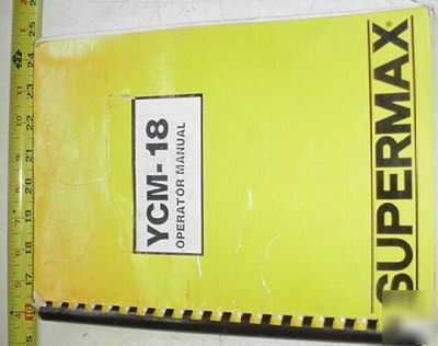 Supermax cnc vertical mill #ycm-18 operator's manual