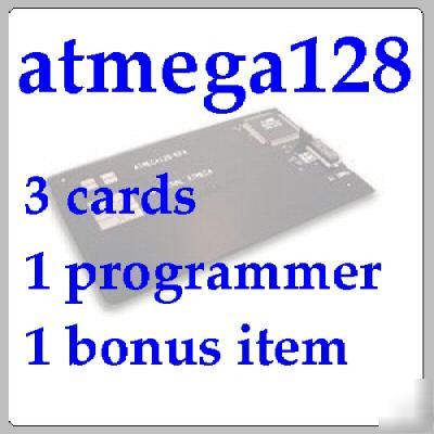 Atmega 128 - lot 3 cards w/ slide programmer and bonus