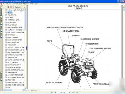 Kubota L3400F 2X4 tractor parts manual