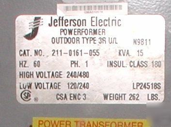 New jefferson electric transformer 15KVA 211-0161-055 