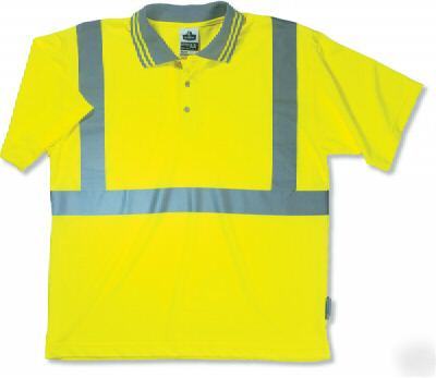 Ansi osha class ii 2 traffic safety polo shirt lime xl