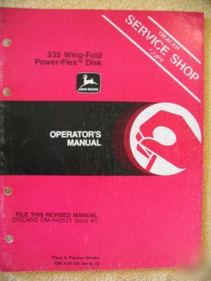 John deere 335 wing-fold powerflex disk operator manual