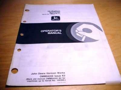 John deere sprayer operator's manual 316 318 420 430 jd