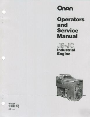 Onan jb jc service manual 967-0754 1-96 spec a-t a-v