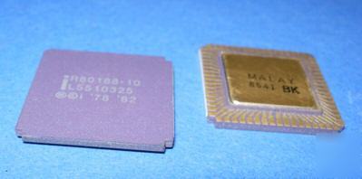 New R80186-10 intel vintage rare cpu gold 80186 