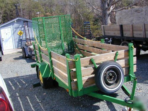 4 x 10 feet farm trailer 2 feet side rails jd green
