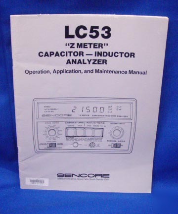Sencore LC53 z meter service manual