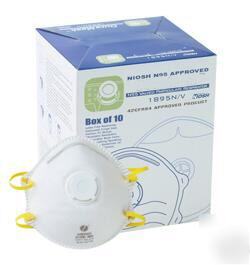 120 N95 face niosh respirators dust flu masks w/ valve