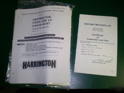 Harrington 2 ton chain hoist CF020 