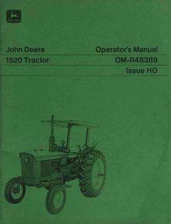 John deere operators manual for 1520 tractor tractors g
