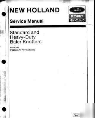 New holland baler knotter service shop manual repair