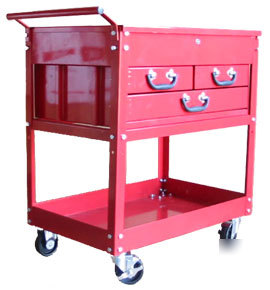 Deluxe mobile mechanic tool rack service cart 3 drawers