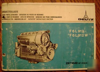 Deutz F6L912 & F6L912W engine parts catalog book manual