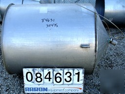 Used: tank, 350 gallon, 304 stainless steel, vertical.