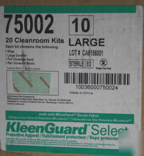 Kimberly-clark 75002 cleanroom kits sterile 20 to case