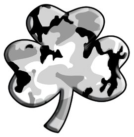 Fire rescue grey camouflage shamrock helmet decal