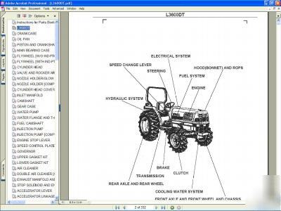 Kubota L3600DT 4X4 tractor parts manual