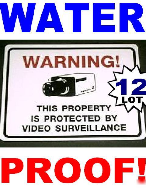 Lot of security+fake surveilance camera warning sticker