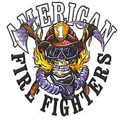 American fire fighters skull t-shirt