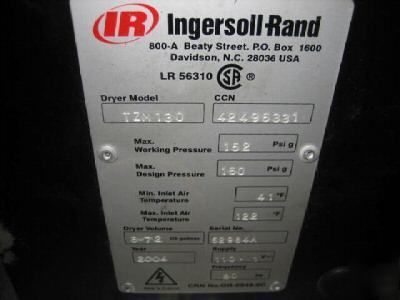 Ingersoll rand TZM130 tzm heatless air dryer
