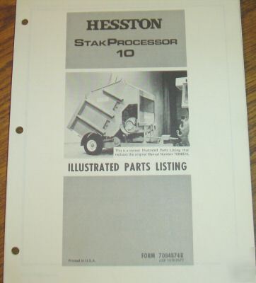 Hesston 10 stakprocessor parts catalog