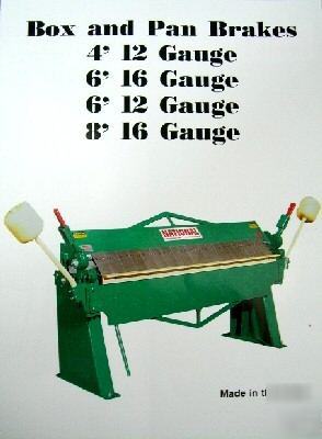New 12 ga. x 4' national box & pan brake U4812 (20878)
