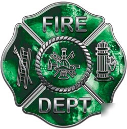 Maltese cross skull decal reflective 6