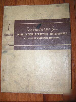 Sundstrand installation operation maintenance manual 8