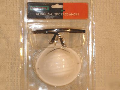 New safety goggles and 10PC face masks diy + craft 