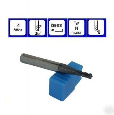 End mill 1.50 mm 4 flute 35Â° tiain vhm