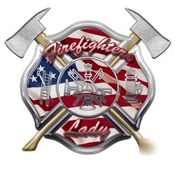 Firefighters lady decal reflective 2
