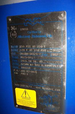 Alfa laval plate type heat exchanger MX25-bfg 2002 yr. 
