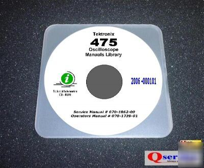 Tektronix tek 475 oscilloscope service - ops manuals cd