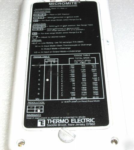 Micromite thermocouple thermometer calibration unit f/c
