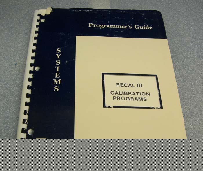 Tektronix programmer's guide recal iii calibration prog
