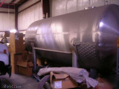 4000 gallon stainless steel horizontal jacketed tank