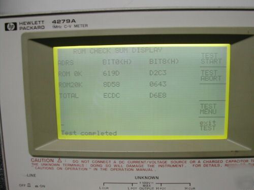 Agilent/ hp 4279A c-v meter, 1 mhz with test fixture