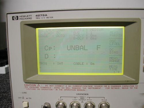Agilent/ hp 4279A c-v meter, 1 mhz with test fixture