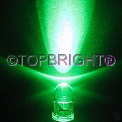 New 500 pc megabright green led 5MM 28,000MCD free r&sh
