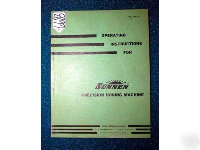 Sunnen operating instructions precision honing machine