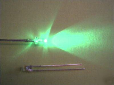 10 x superbrite green led's 3MM 4KMCD. ( 75P post uk )