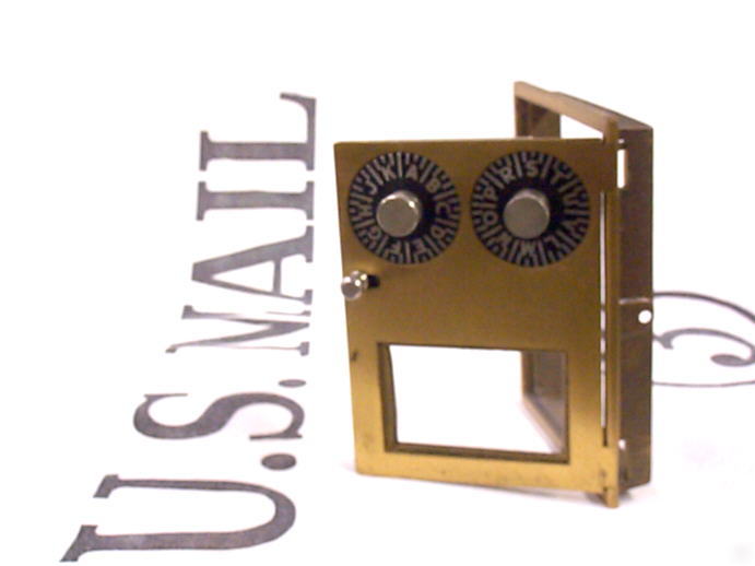 48 corbin double dial brass post office mail box doors