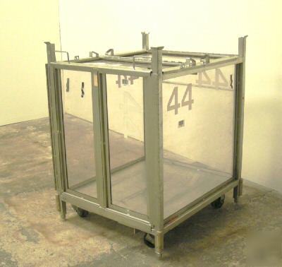 Wheeled stainless steel & lexan storage bins-heavy duty