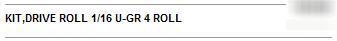 Miller 151039 kit,drive roll 1/16 u-gr 4 roll