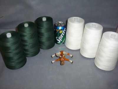 Industrial sewing machine thread 3 evergreen 3 white