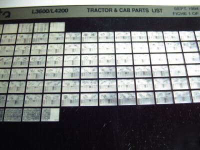 Kubota L3600 & L4200 tractor parts catalog microfiche