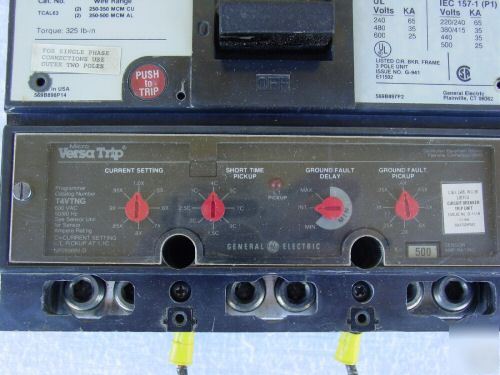 General electric industrial circuit breaker 500 amp 