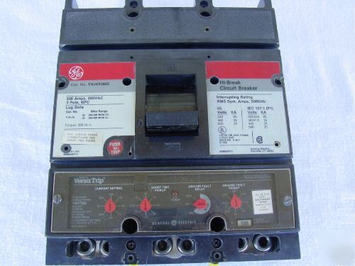 General electric industrial circuit breaker 500 amp 